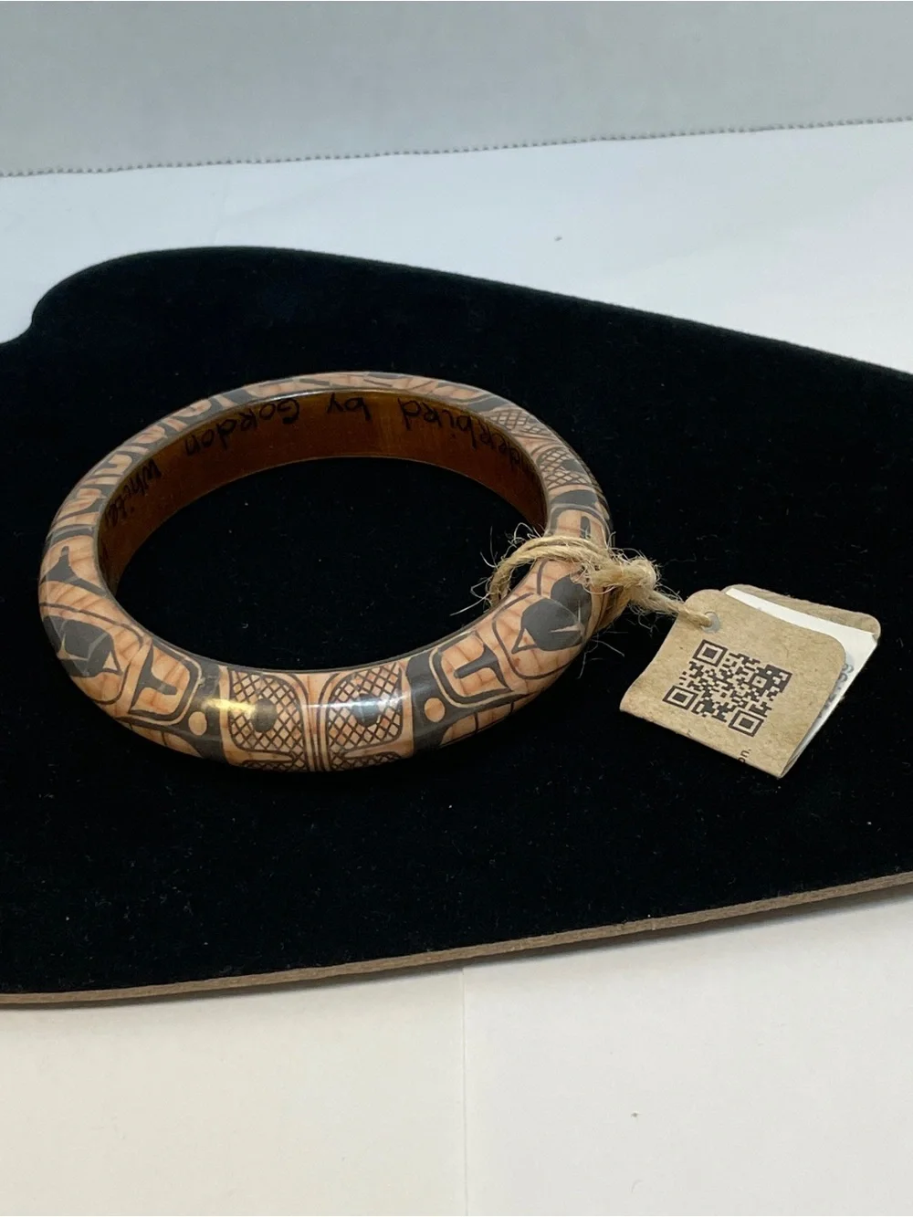 Haida Thunderbird Wood Bangle Bracelet by Gordon White Native Accents Signed NEW